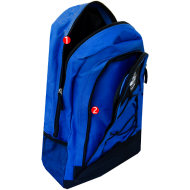 Rucsac școlar albastru, 2 compartimente, cu șiret și buzunare laterale, 46x34x18 cm